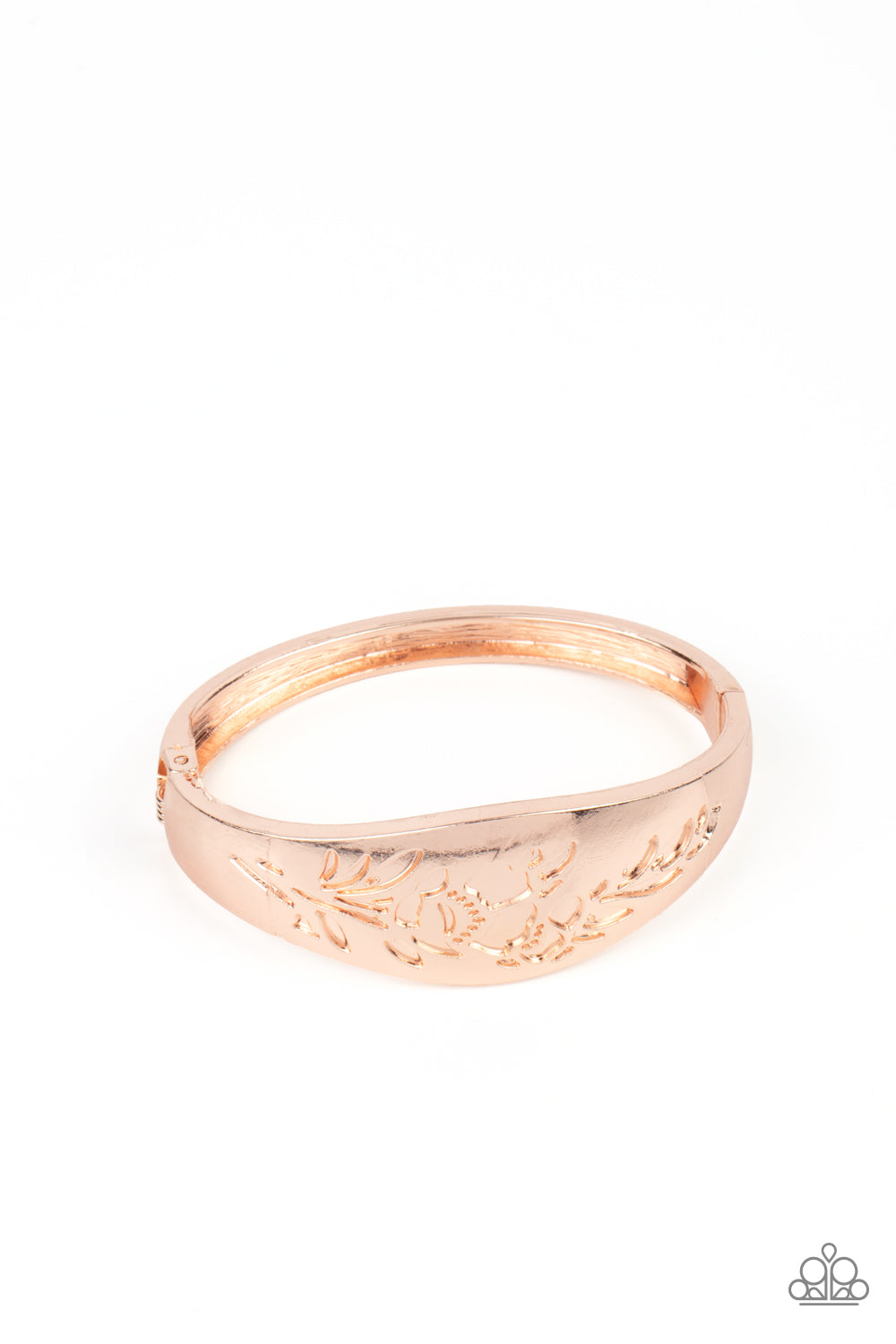 Fond of Florals - Rose Gold Leafy Hinge Bracelet B0188