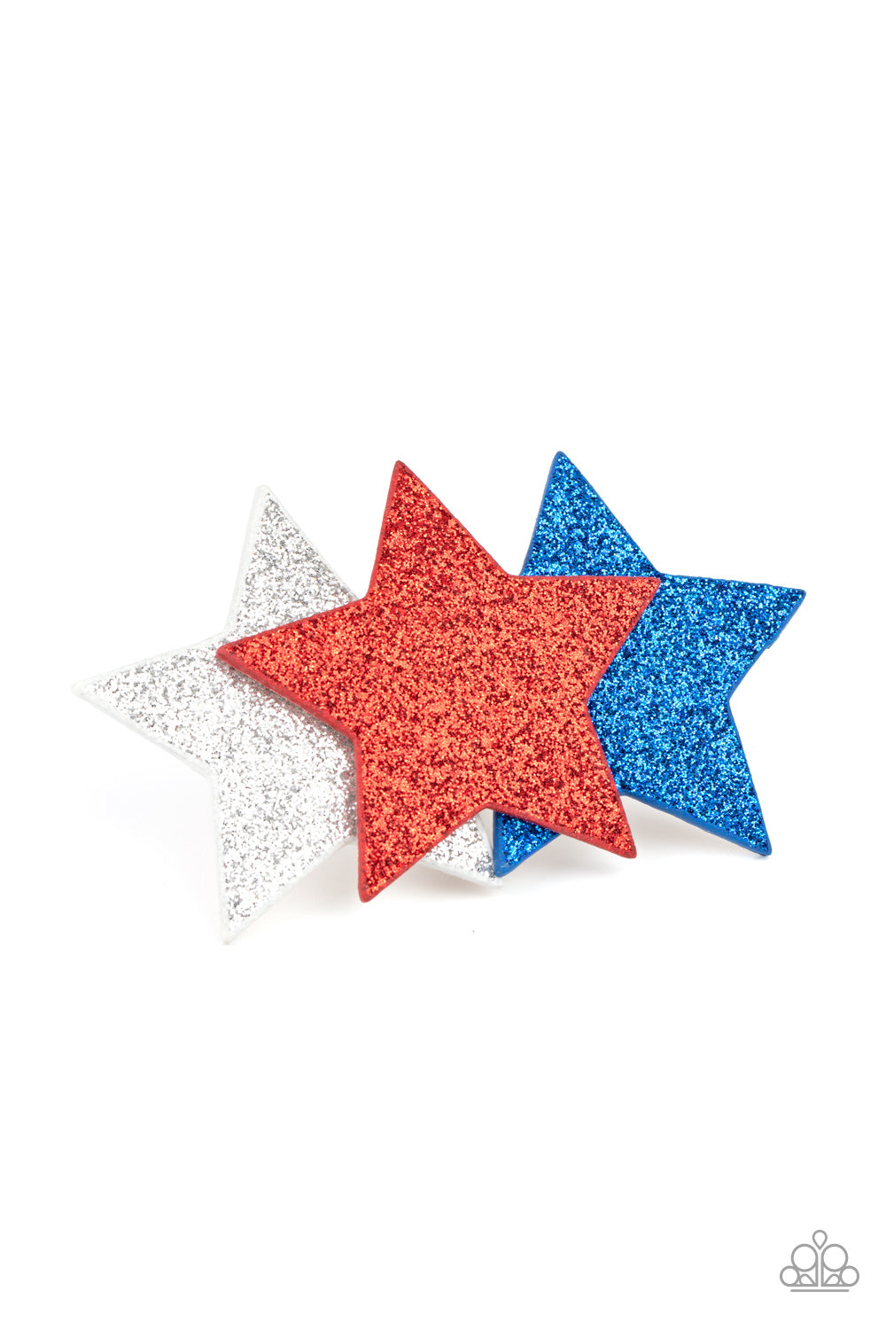 Happy Birthday, America - Multi Red White Blue Sparkly Star Hair Clip Paparazzi H0090