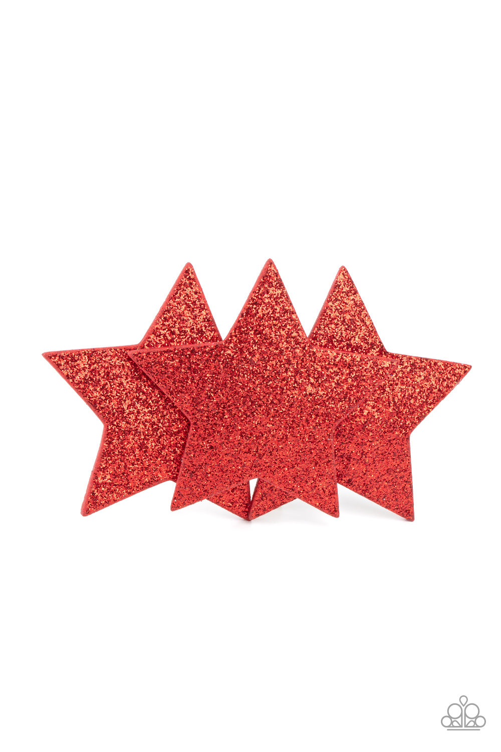 Happy Birthday, America - Red Sparkly Star Hair Clip Paparazzi H0086