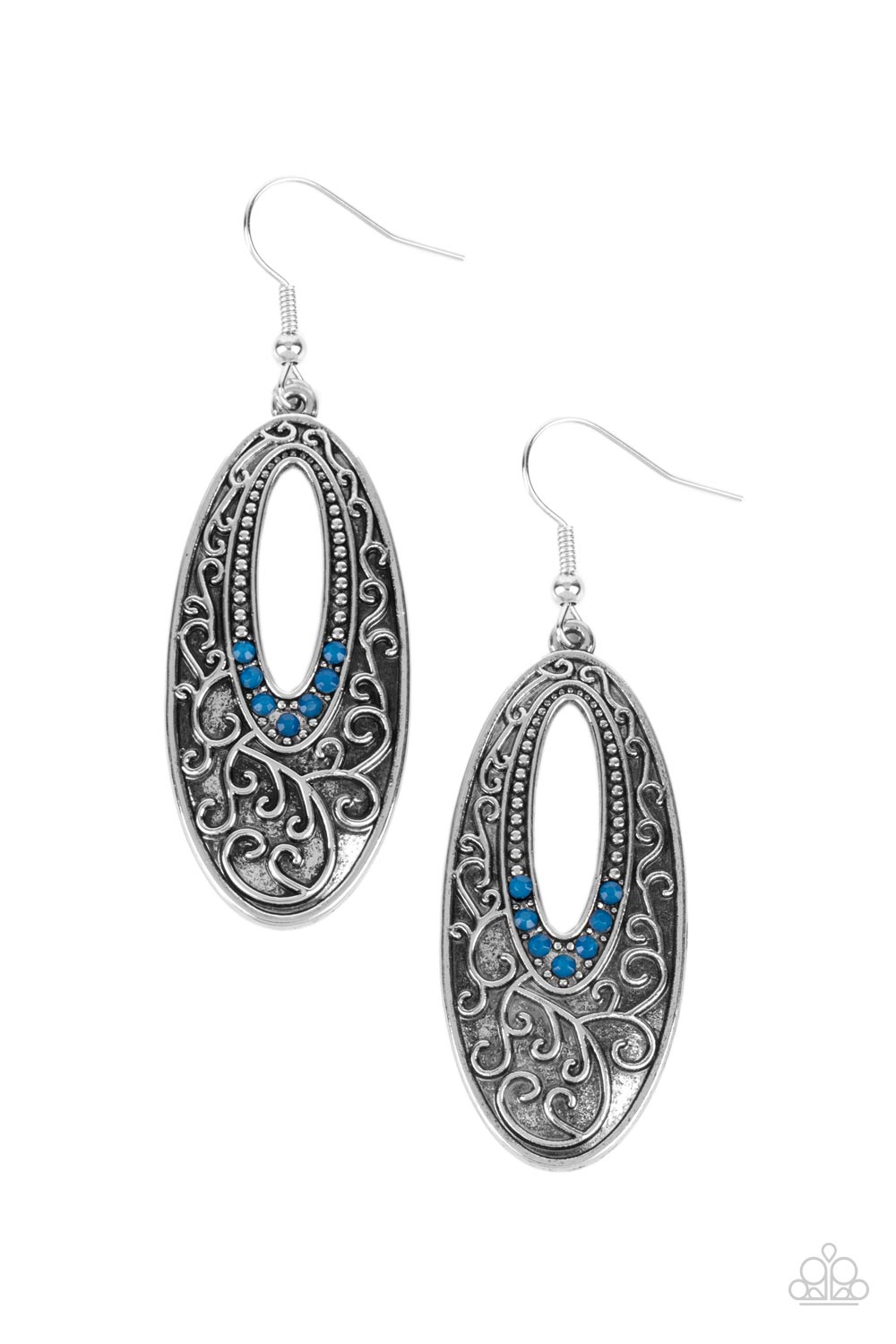 Fairytale Flora - Blue Earring Paparazzi E0348