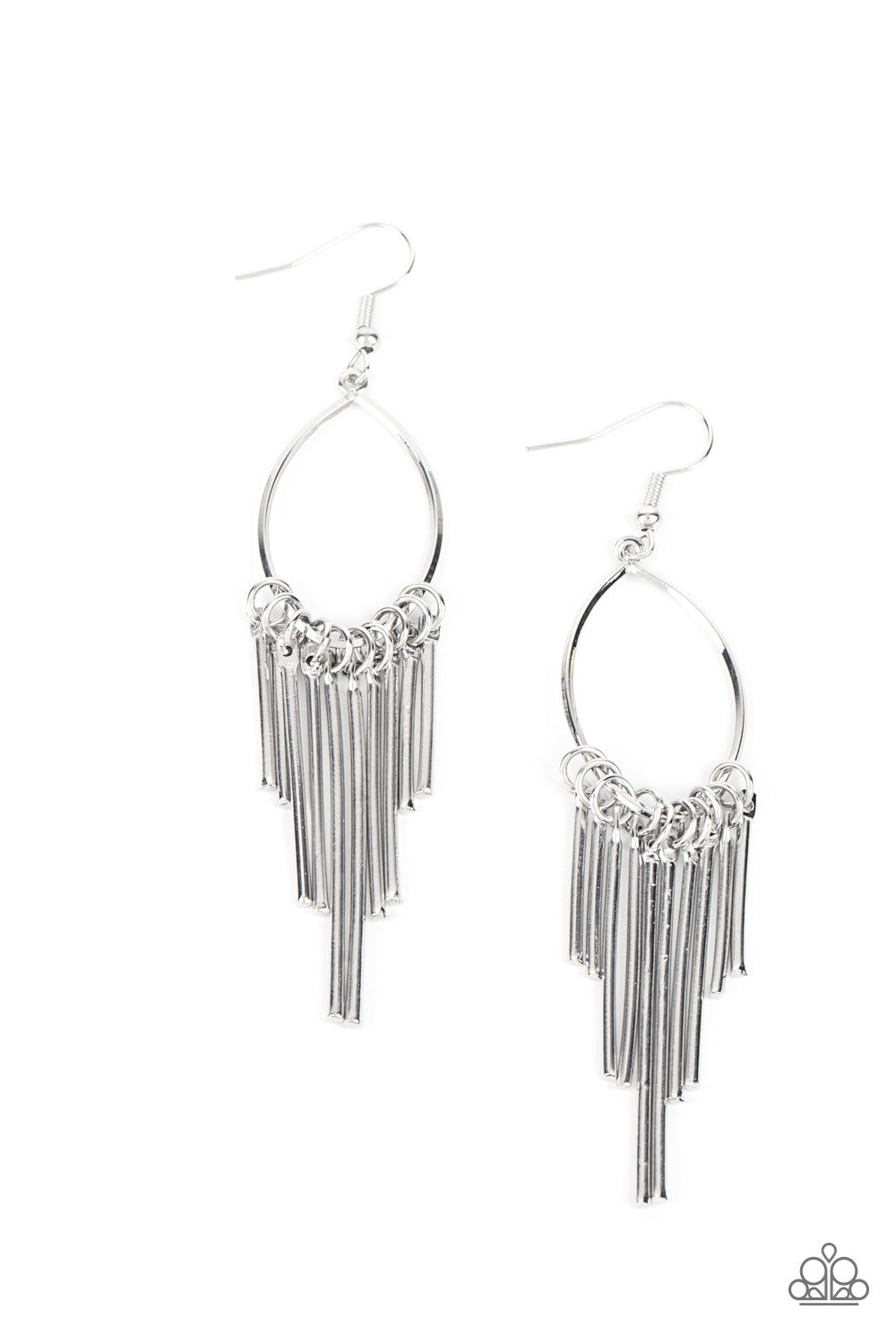 Mood Swing - Silver Rod Teardrop Earring Paparazzi E0910