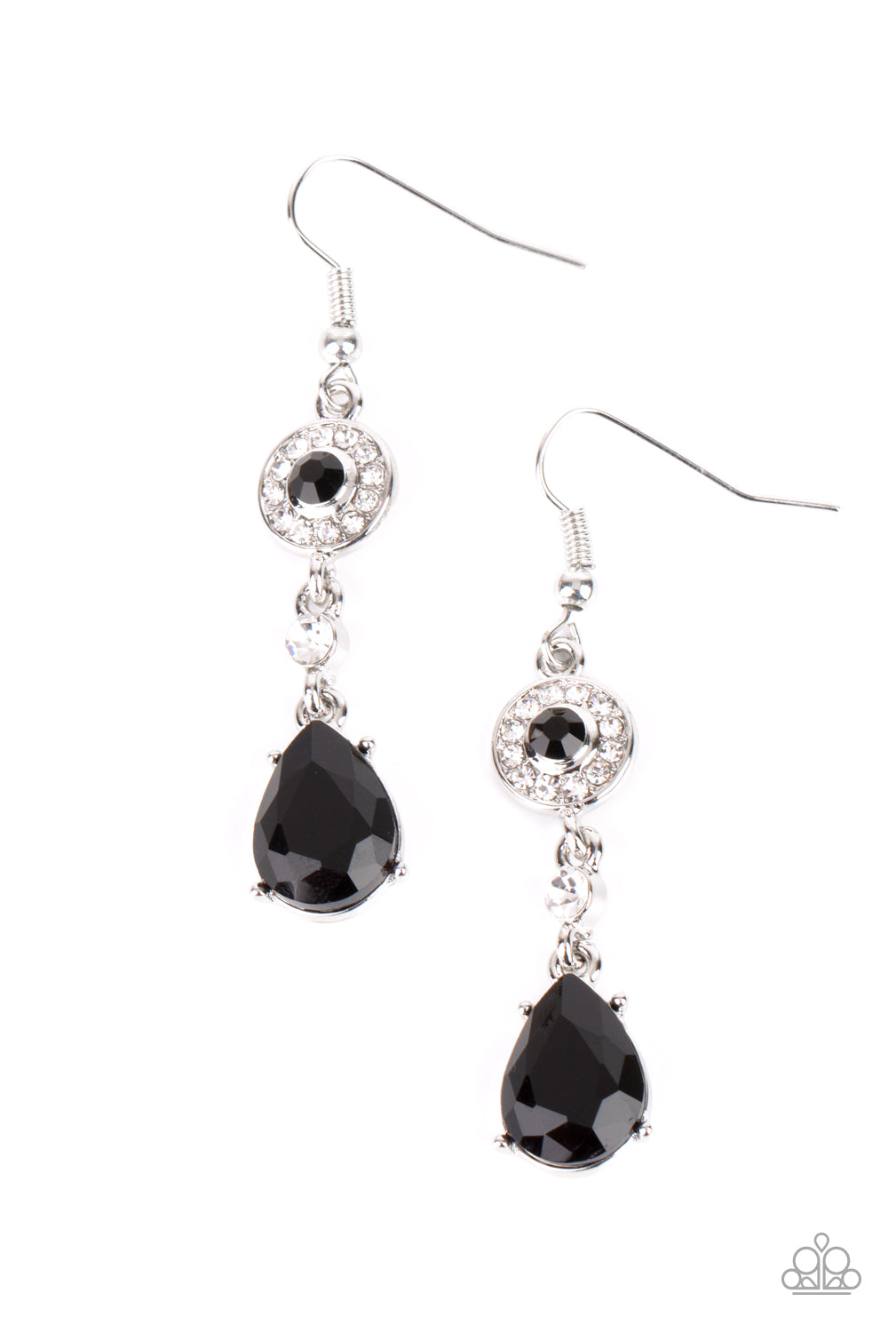 Graceful Glimmer - Black Earring Paparazzi E0279