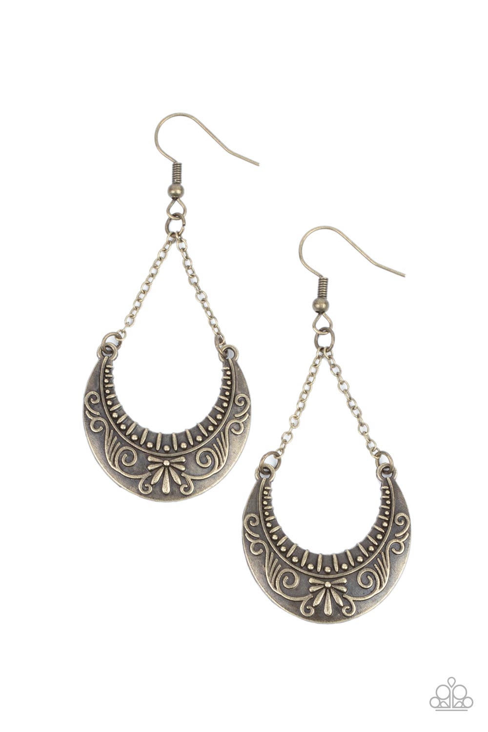 All in the PASTURE - Brass Chandelier Earring Paparazzi E0664