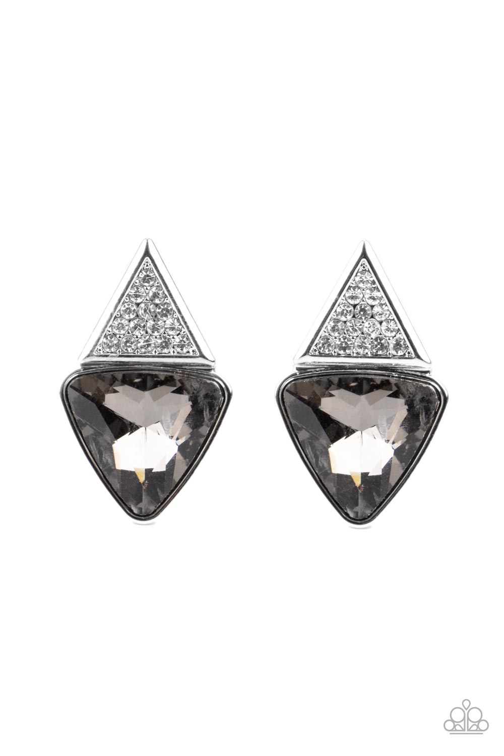 Risky Razzle - Silver Gem Post Earring Paparazzi E0570