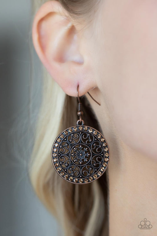 Bollywood Ballroom - Copper Earring Paparazzi E0291