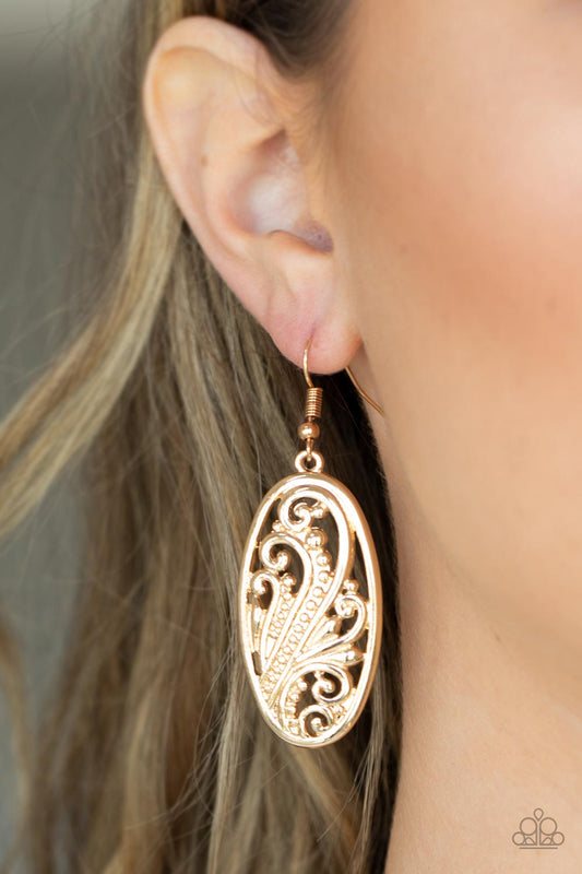 High Tide Terrace Gold Earring Paparazzi E0187