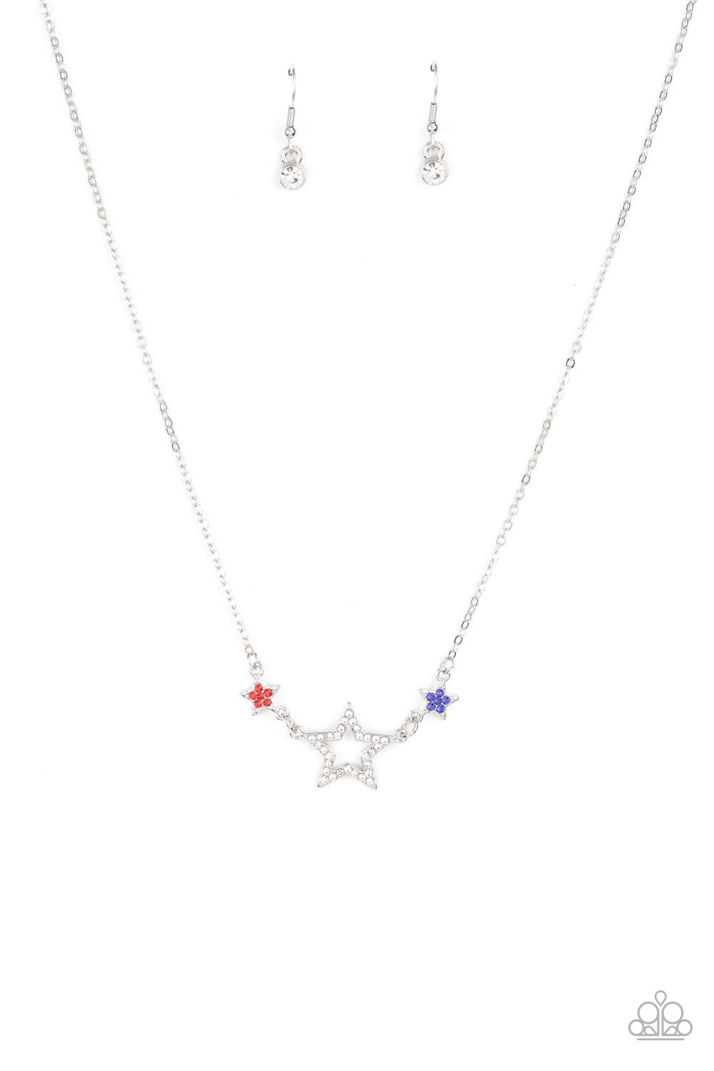 United We Sparkle - Multi Red White Blue Rhinestone Star Paparazzi N0924