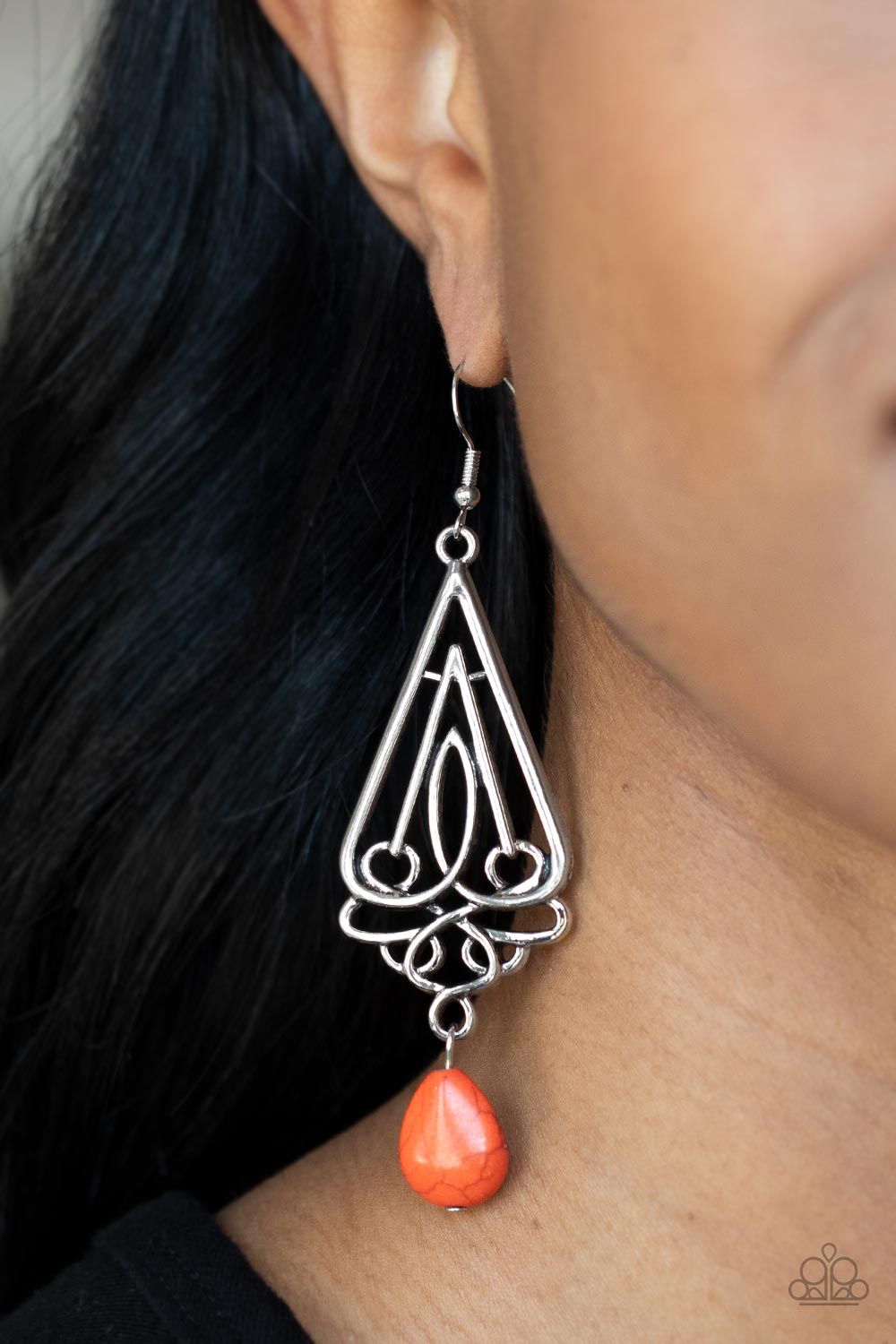 Transcendent Trendsetter Orange Santa Fe Style Earring E0224