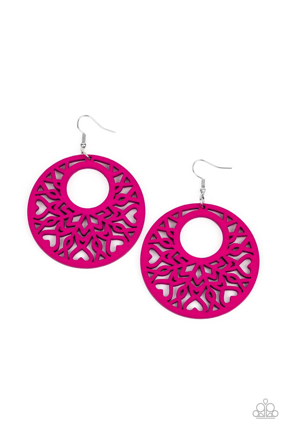 Tropical Reef - Pink Wood Earring Paparazzi E0648