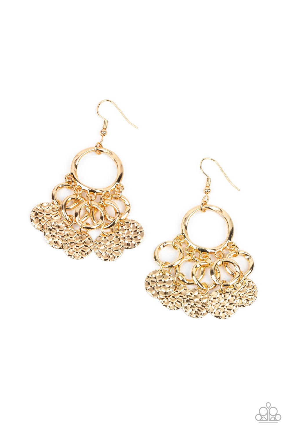 Partners in CHIME - Gold Earrings Paparazzi E0253