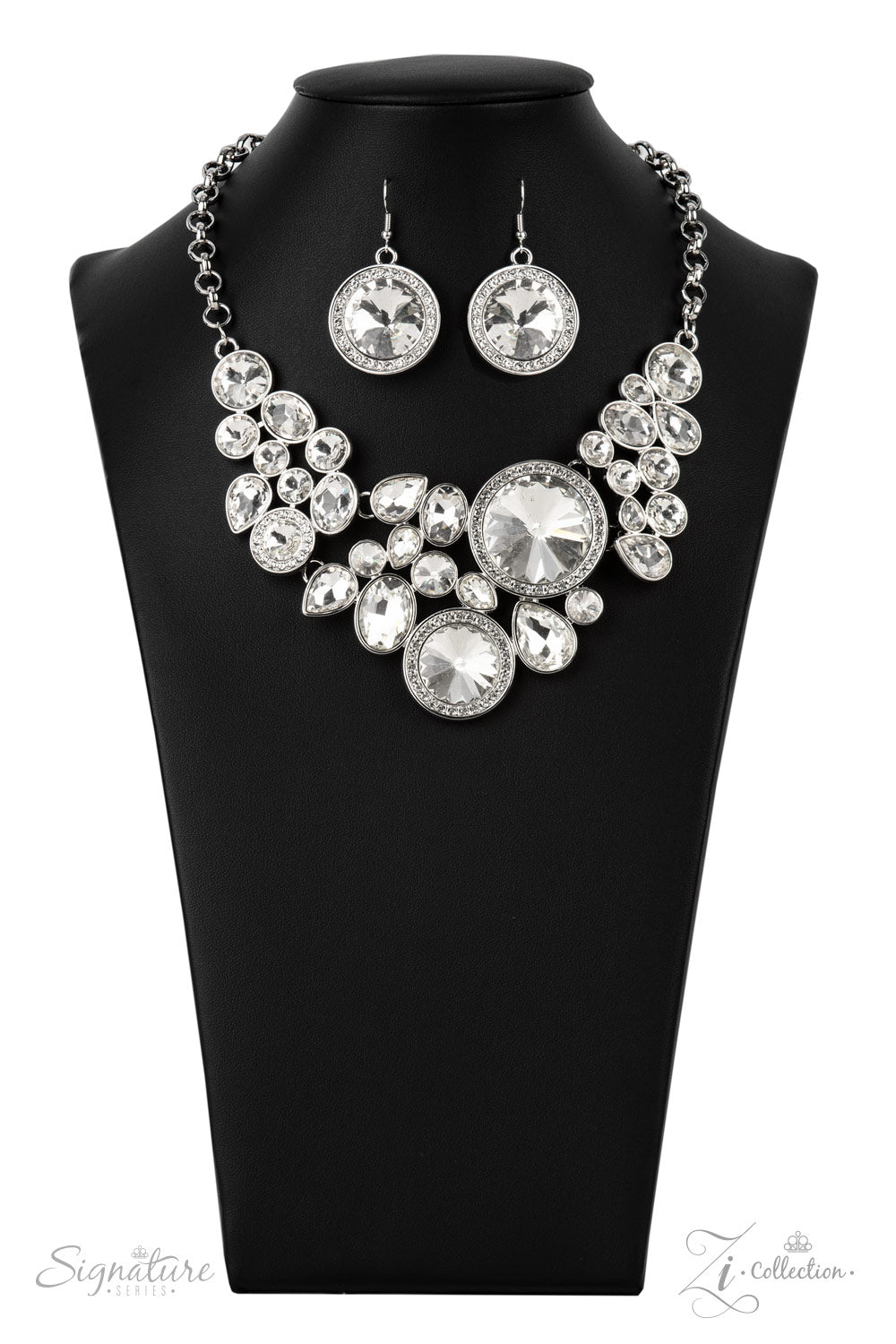 The Danielle White Rhinestone Necklace 2021 Zi Collection Paparazzi