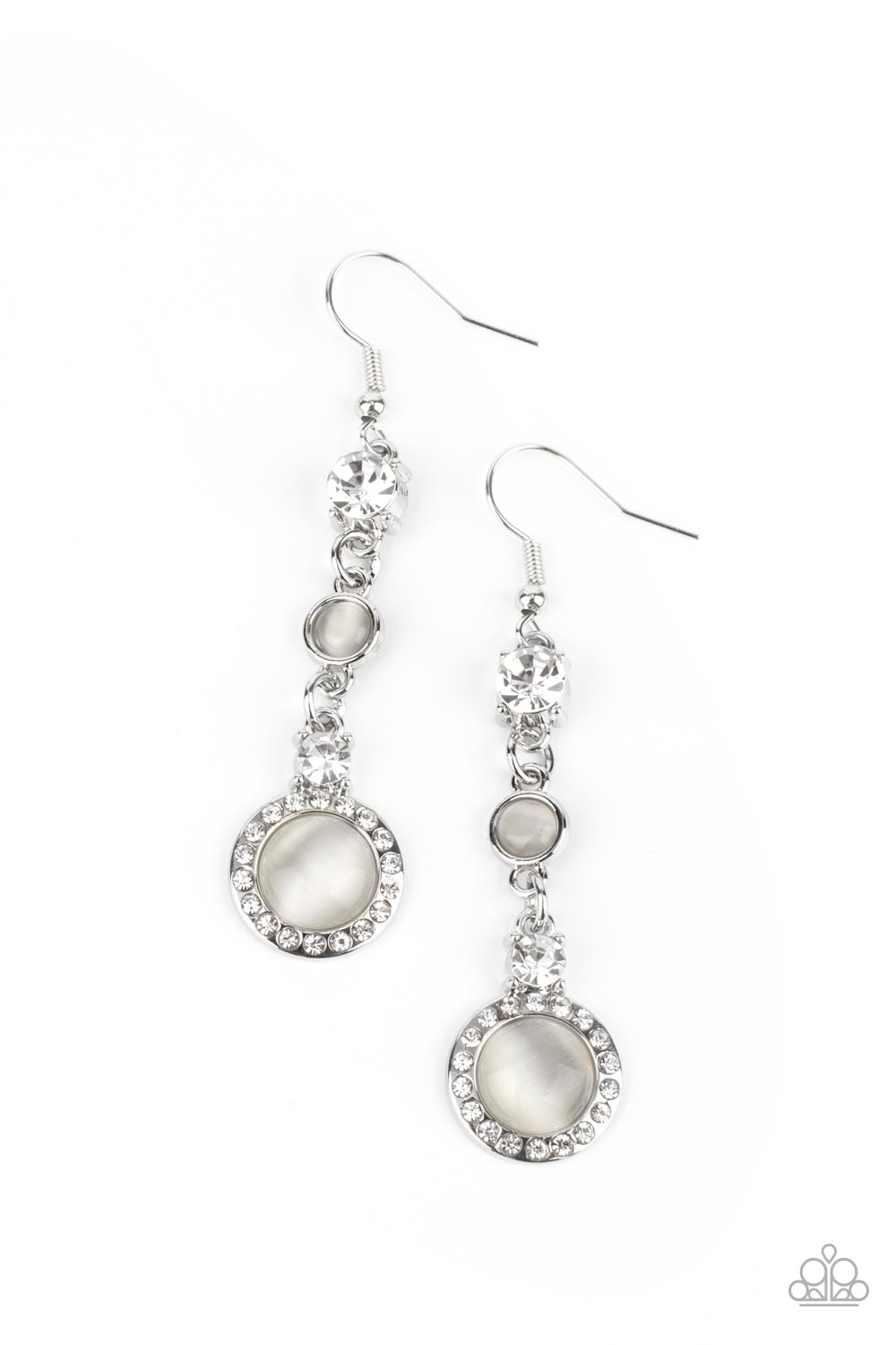 Epic Elegance - White Earring Paparazzi E0386