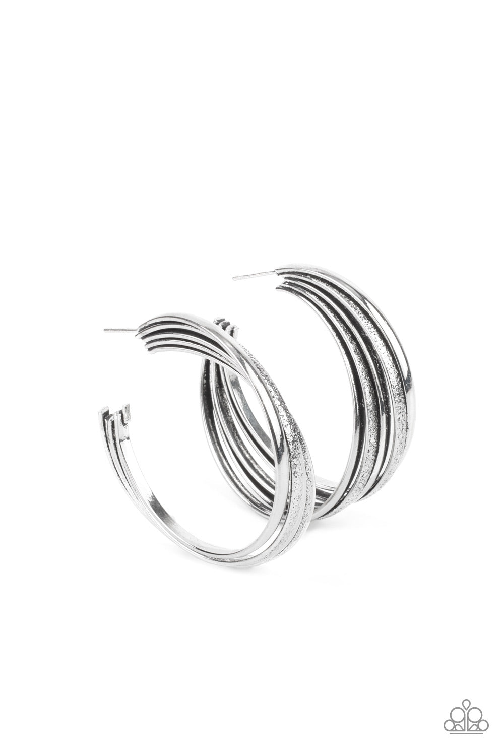 In Sync - Silver Earrings Paparazzi E0275