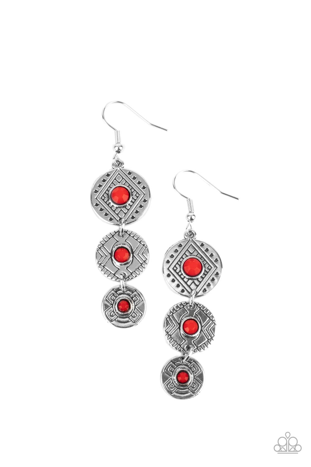 Totem Temptress - Red Earring Paparazzi E0230