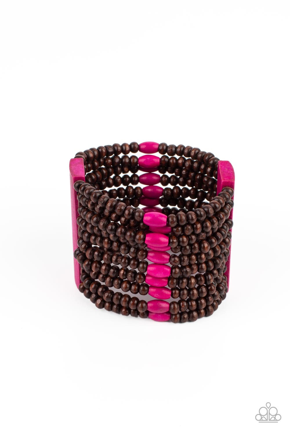 Tropical Trendsetter - Pink Wood Bracelet Paparazzi B0421