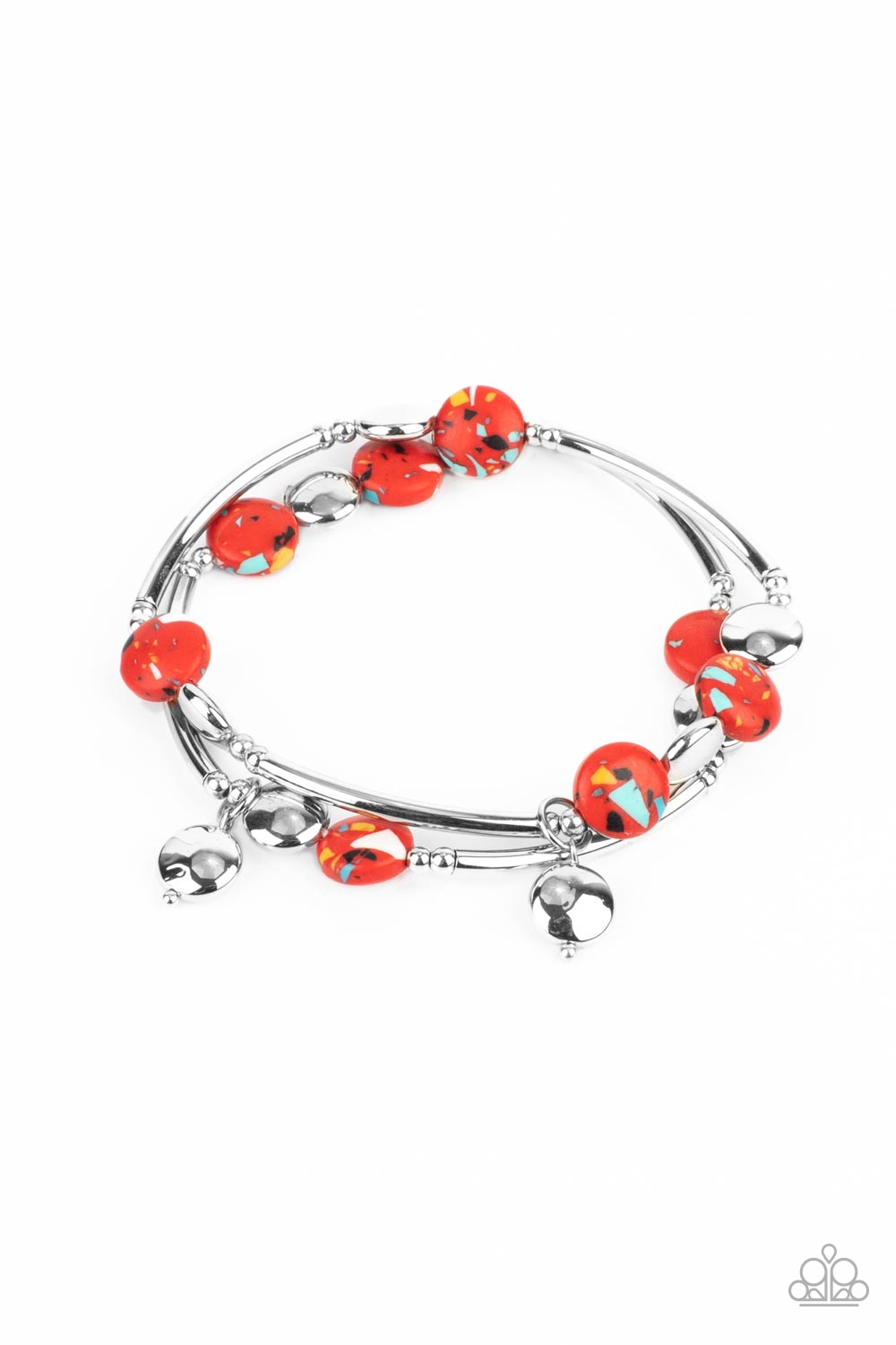 Terrazzo Territory - Red Stretchy Bracelet Paparazzi B0298