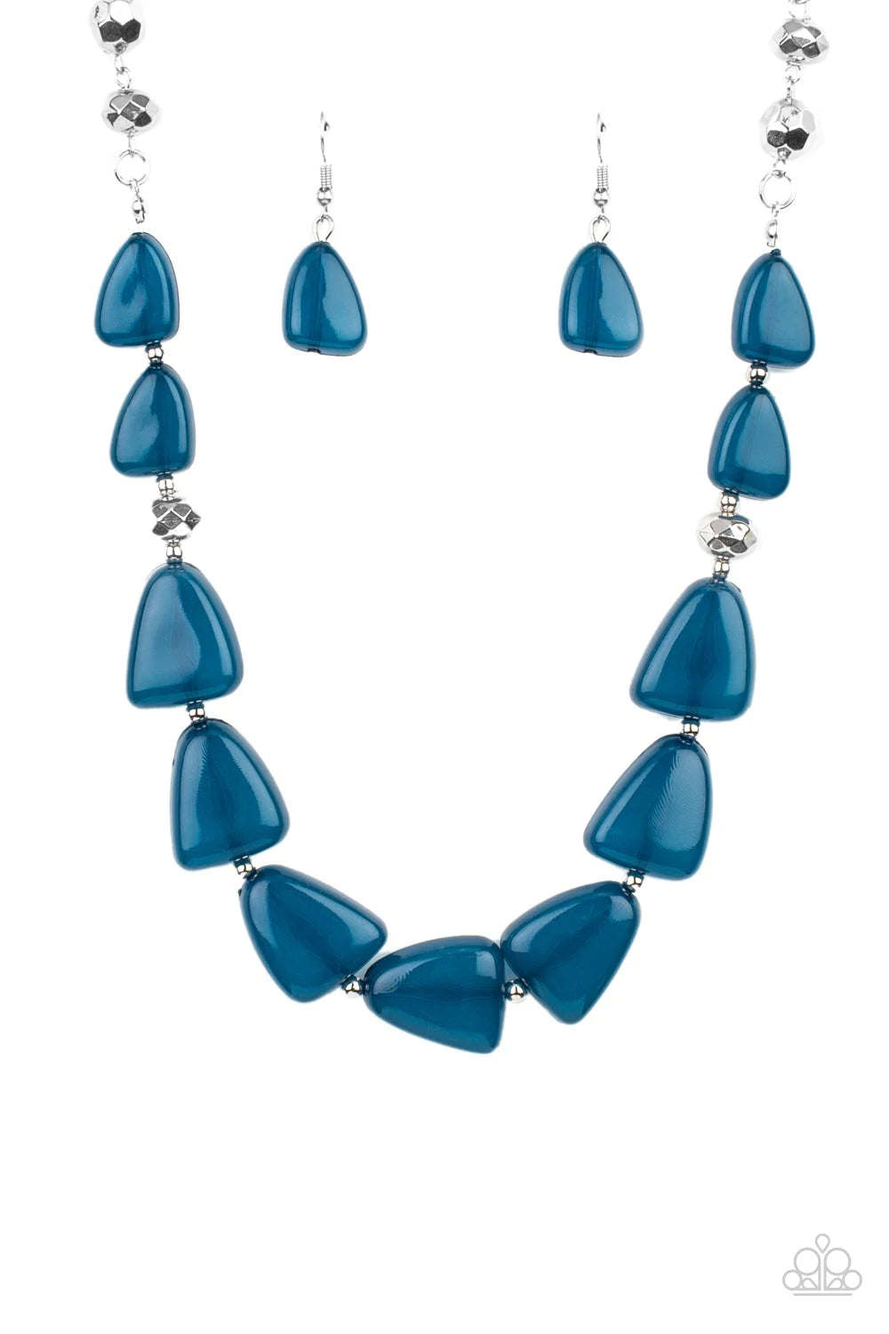 Tenaciously Tangy Blue Mykonos Bead Necklace Paparazzi N0935
