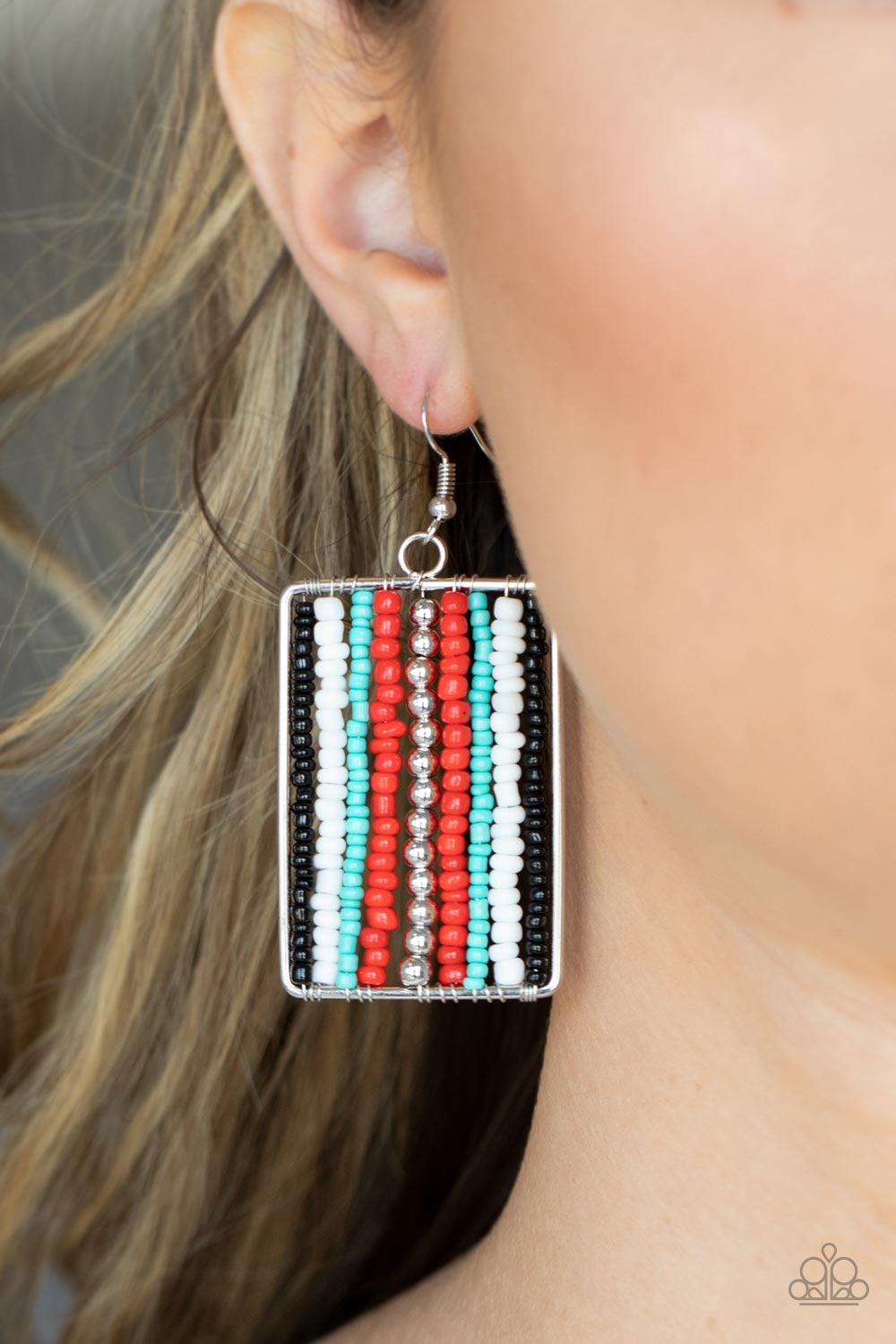 Beadwork Wonder - Red Seed Bead Earring Paparazzi E0696