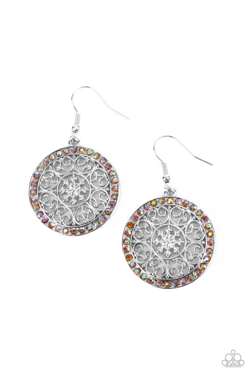 Bollywood Ballroom - Orange Iridescent Earring Paparazzi E0368