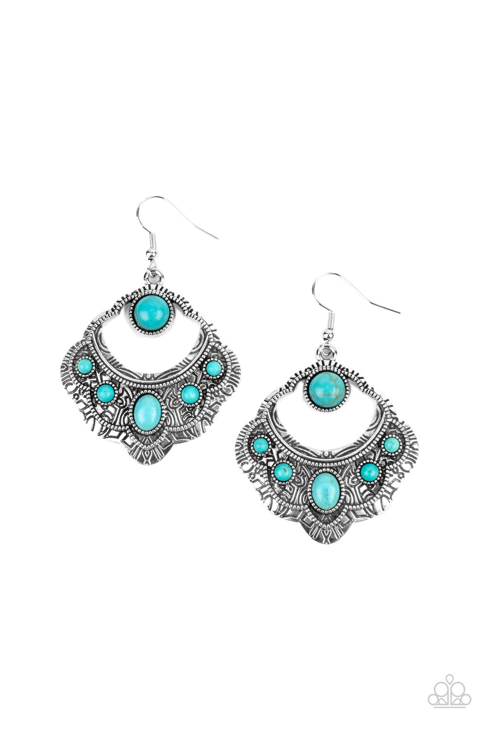 Saguaro Sunset - Blue Stone Santa Fe Style Earring Paparazzi E0723