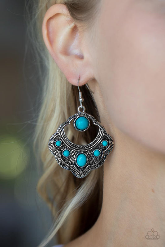 Saguaro Sunset - Blue Stone Santa Fe Style Earring Paparazzi E0723