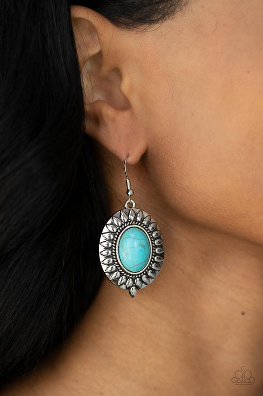 Mesa Garden - Blue Stone Santa Fe Style Earring Paparazzi E0457