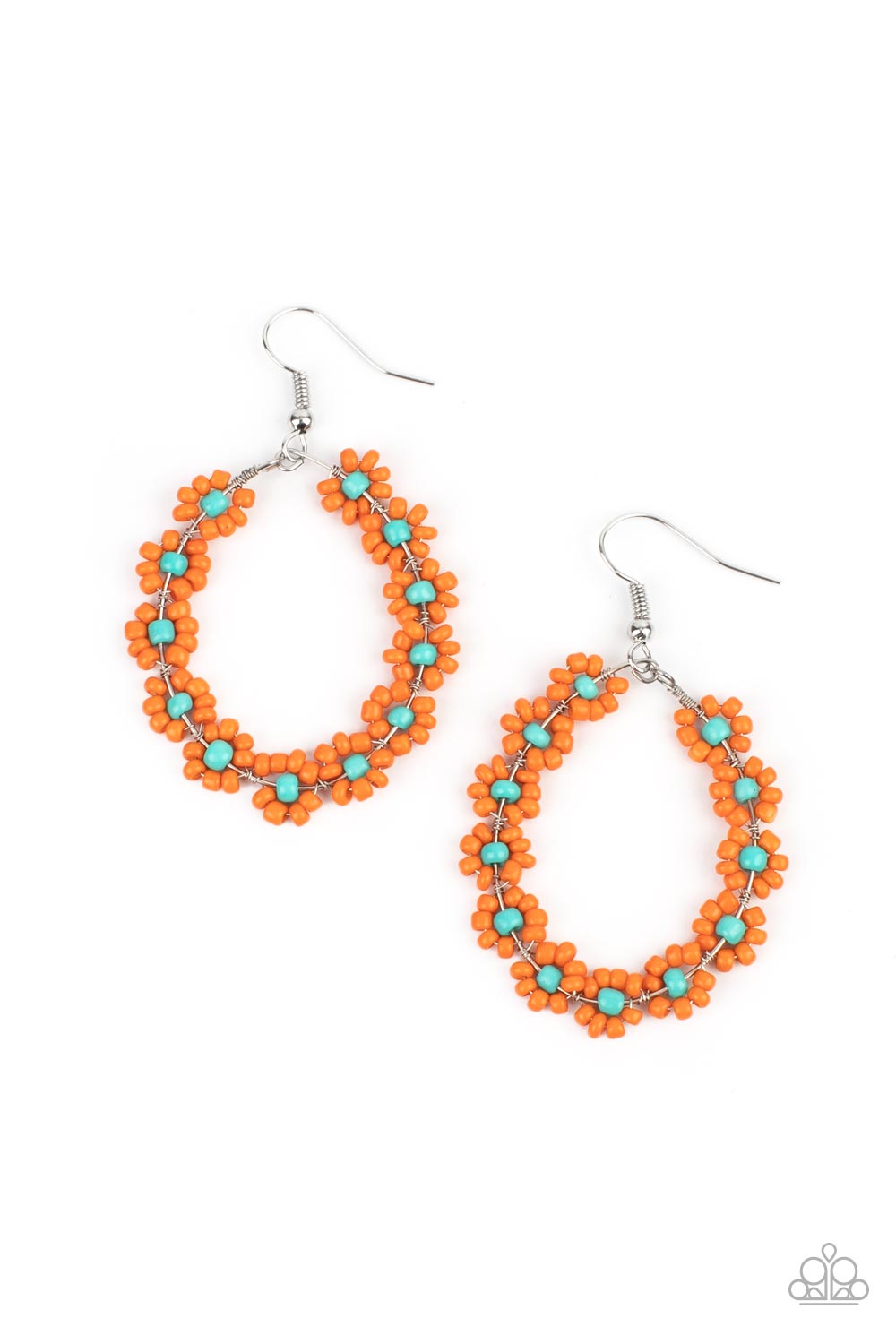 Festively Flower Child - Orange Earring Paparazzi E0258