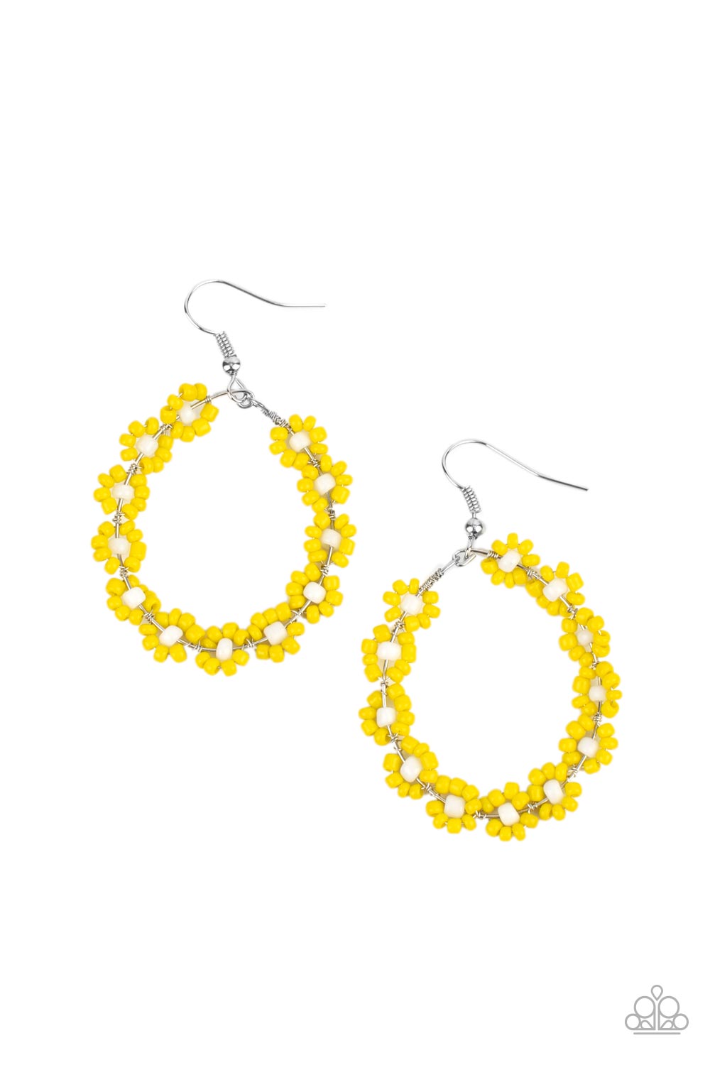 Festively Flower Child - Yellow Earring Paparazzi E0309