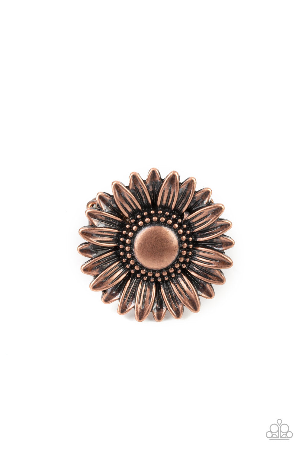 Farmstead Fashion - Copper Daisy Flower Ring Paparazzi R0170