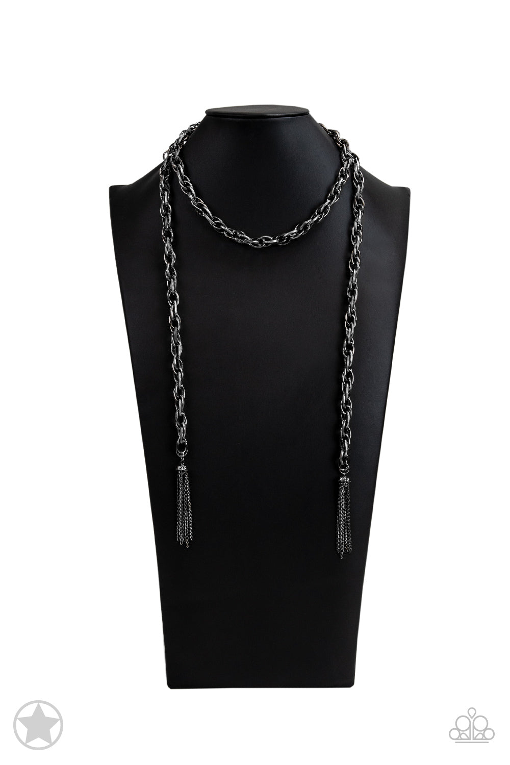 SCARFed for Attention Gunmetal Black Chain Blockbuster Necklace Paparazzi N0135