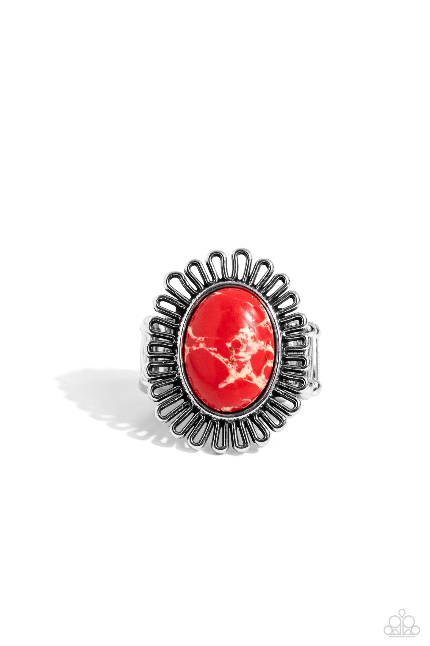 Anasazi Arbor - Red Stone Floral Santa Fe Style Ring Paparazzi R0632