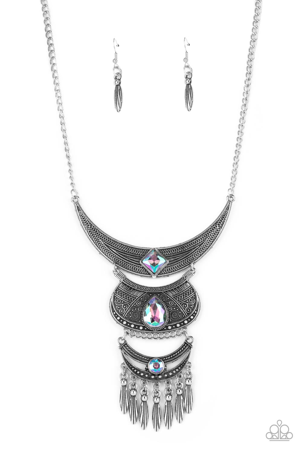 Lunar Enchantment - Multi UV Shimmer Necklace Paparazzi N0533