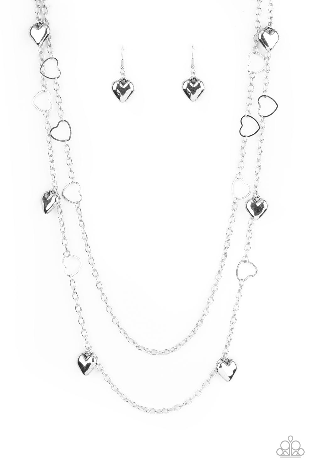 Chicly Cupid - Silver Heart Necklace Paparazzi N0620