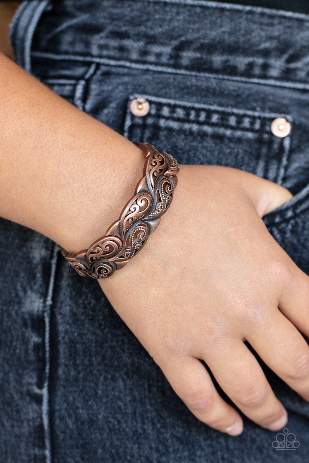 Paisley Portico - Copper Stretch Bracelet Paparazzi B0947