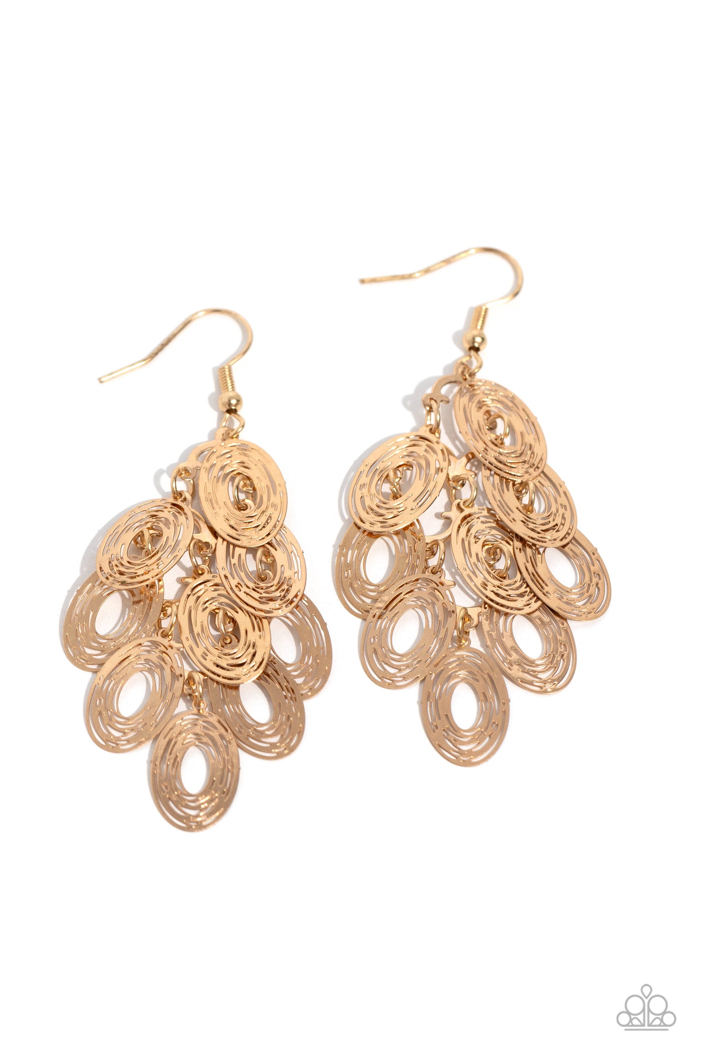 Thrift Shop Twinkle - Gold Oval Earring Paparazzi E2002