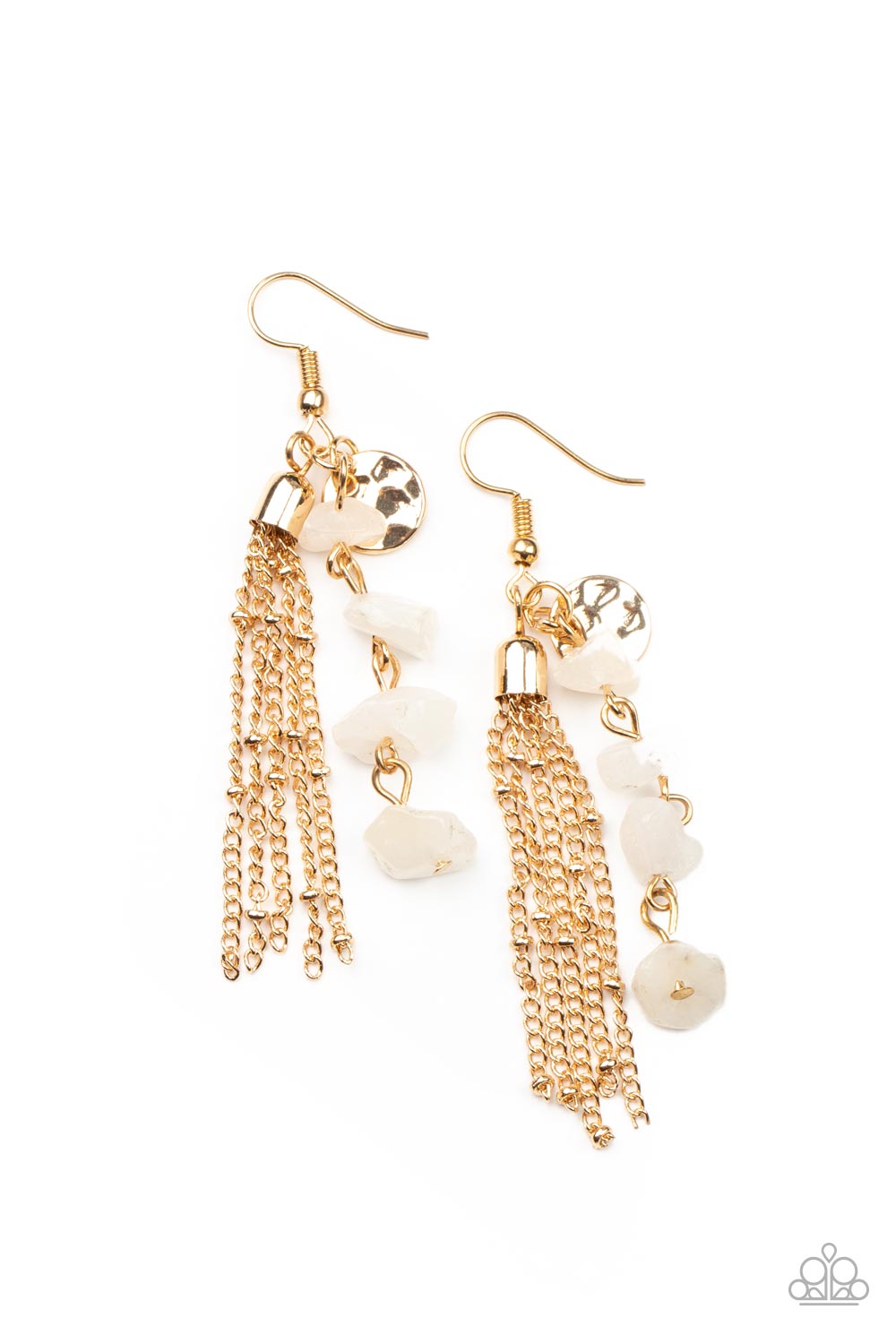 Stone Sensation - Gold Fish Hook Earring Paparazzi E0301