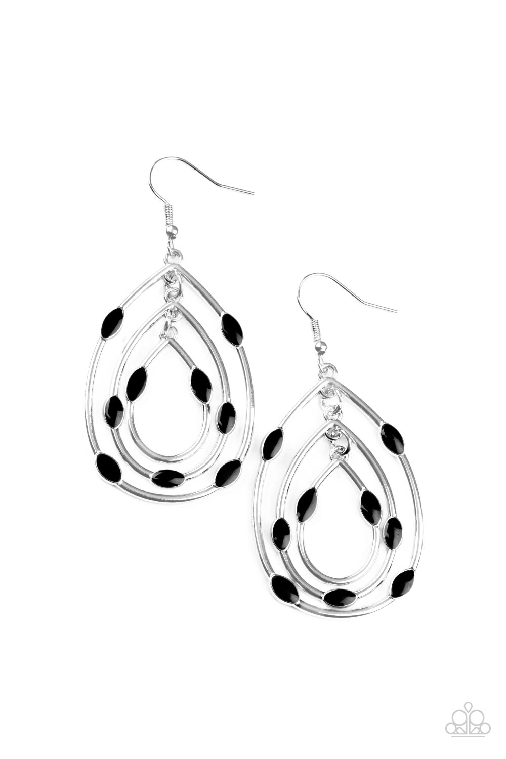 Rippling Rapport - Black Earring Paparazzi E0393