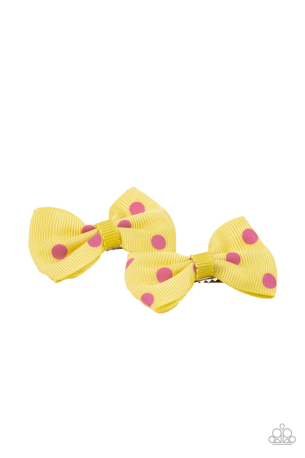 Polka Dot Drama - Yellow Bow Hair Clip Paparazzi H0078