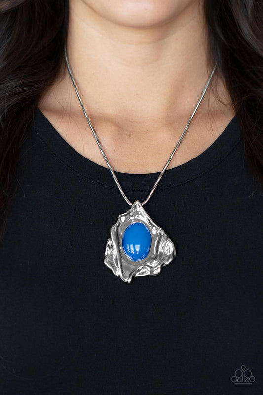 Amazon Amulet Blue Necklace Paparazzi N0637