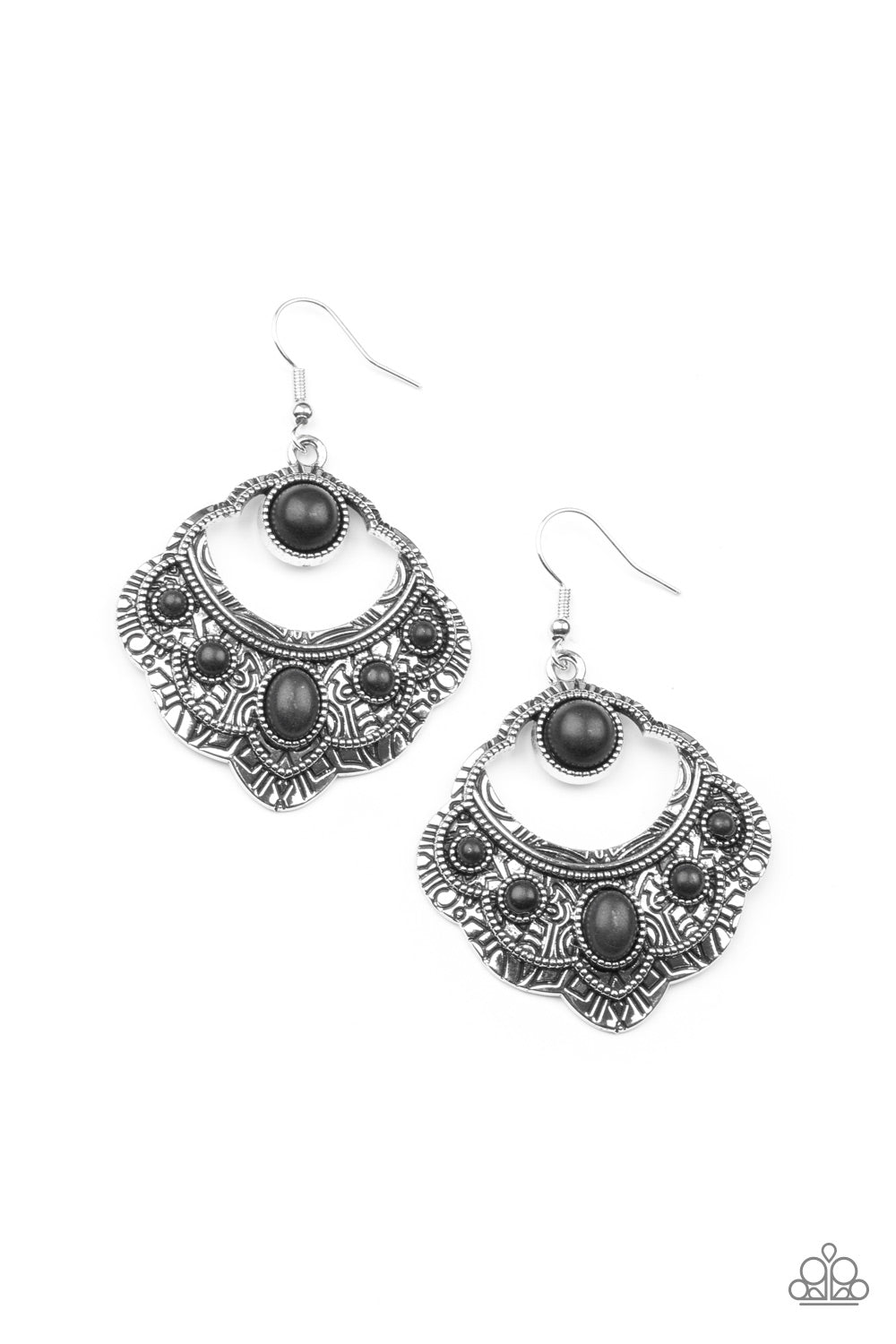 Saguaro Sunset - Black Stone Santa Fe Style Earring Paparazzi E0778