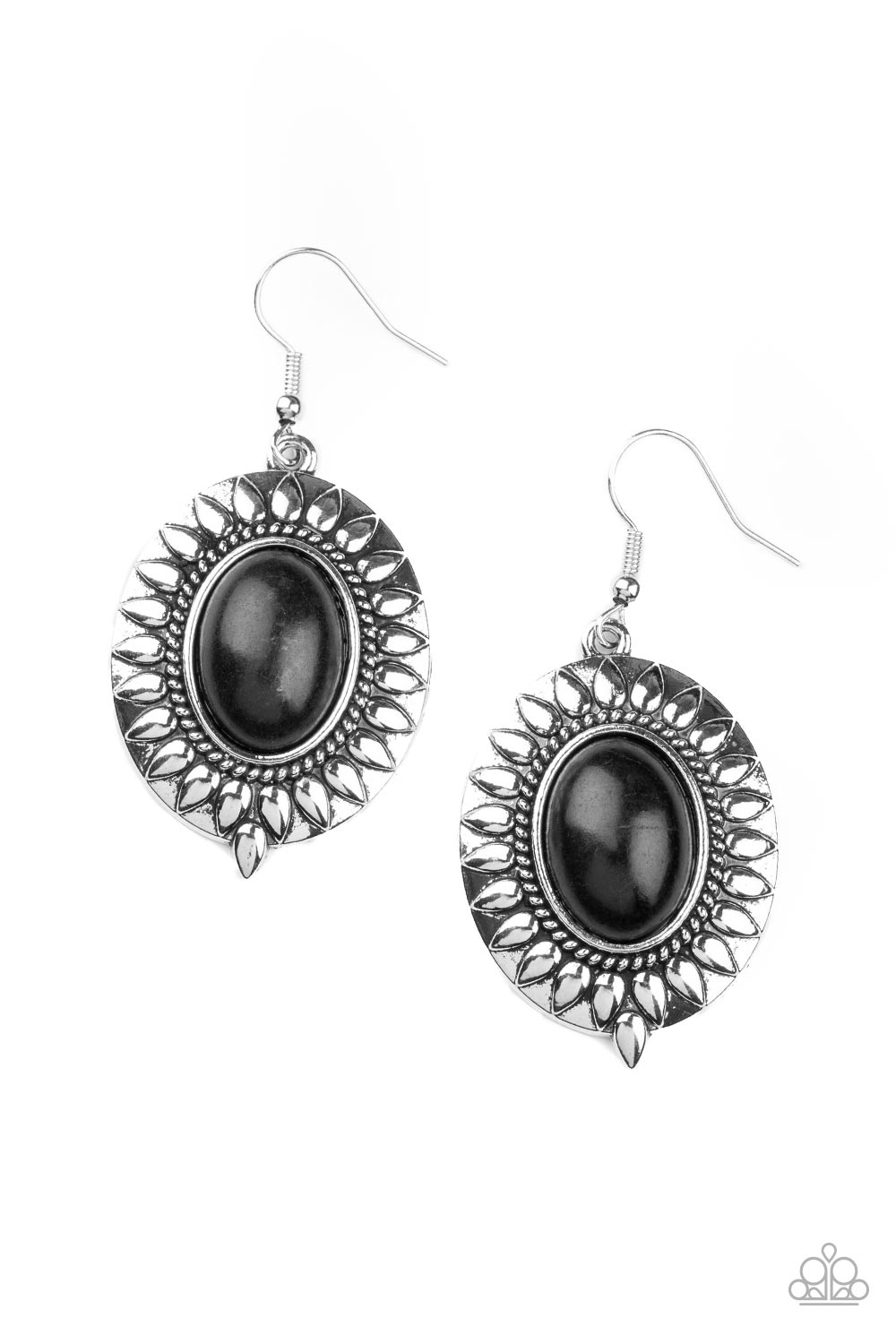 Mesa Garden - Black Earring Paparazzi E0399