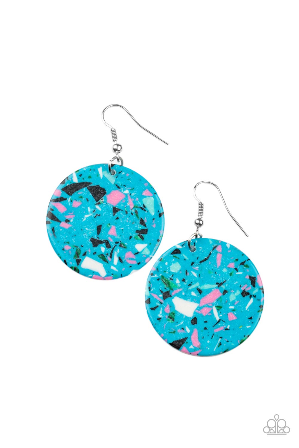 Tenaciously Terrazzo - Blue Terrazzo Earring Paparazzi E0536