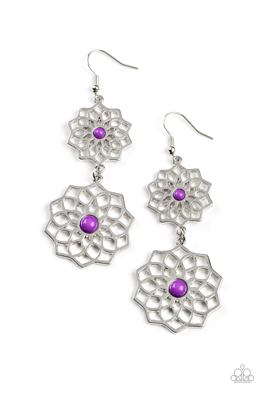 Posh Posy - Purple Madala Flower Earring Paparazzi E1355