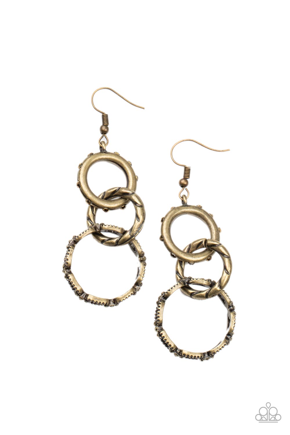 Shameless Shine - Brass Earring Paparazzi E0313