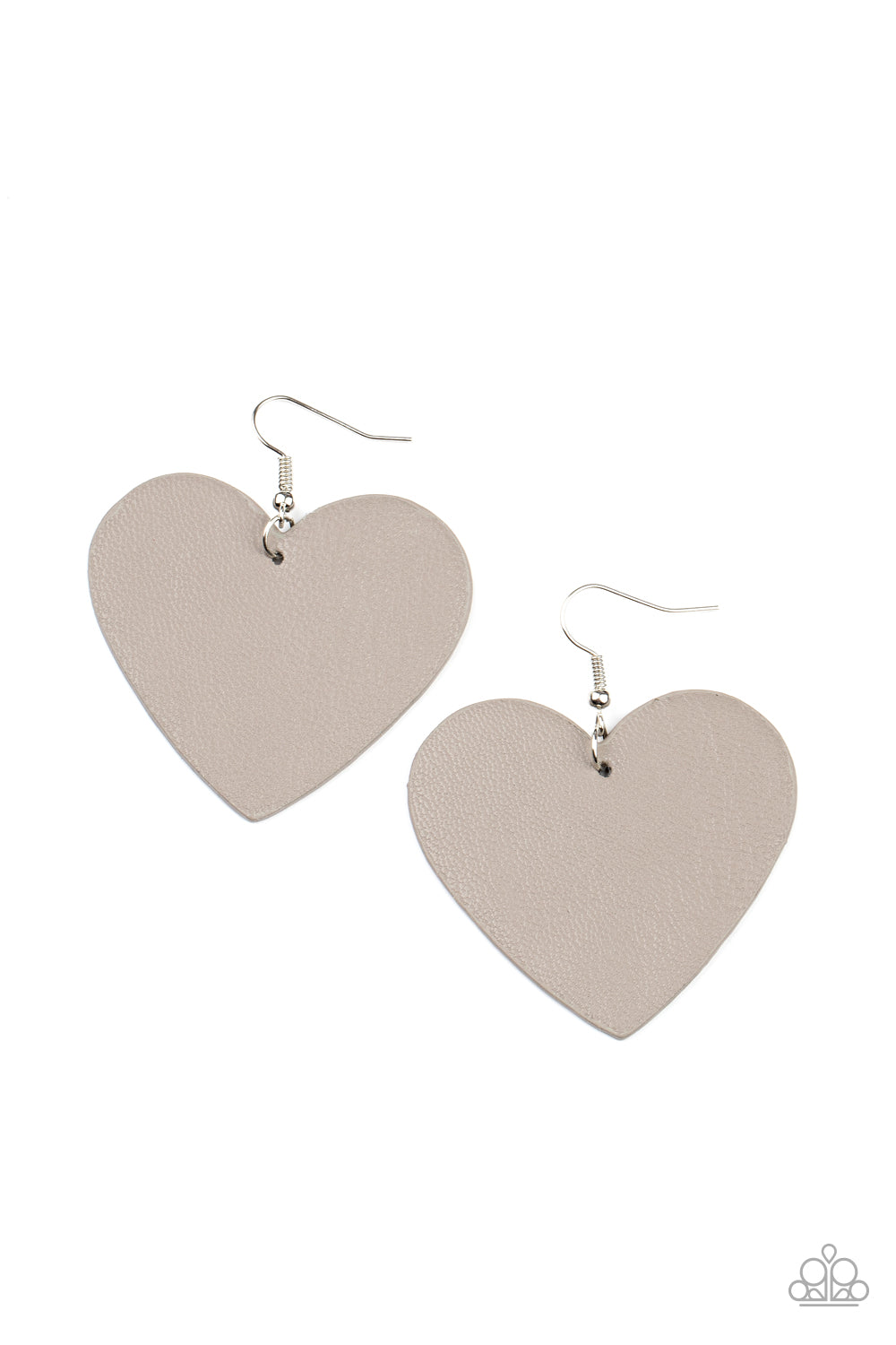 Country Crush - Silver Leather Earring Paparazzi E0273