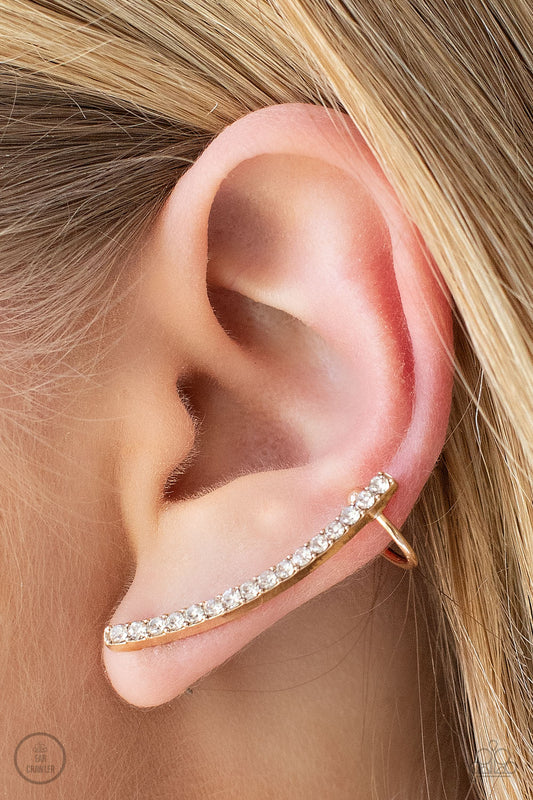 Give Me The SWOOP - Gold Ear Crawler Earring Paparazzi E0383