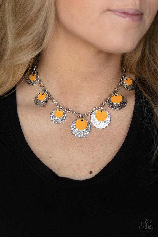 The Cosmos Are Calling Orange Necklace Paparazzi N0583