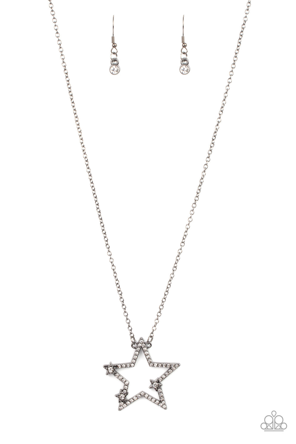 I Pledge Allegiance to the Sparkle - Black, White Rhinestone Necklace Paparazzi N0904