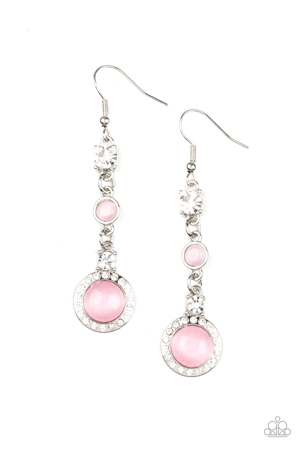 Epic Elegance - Pink Cat's Eye Stone Earring Paparazzi E1215