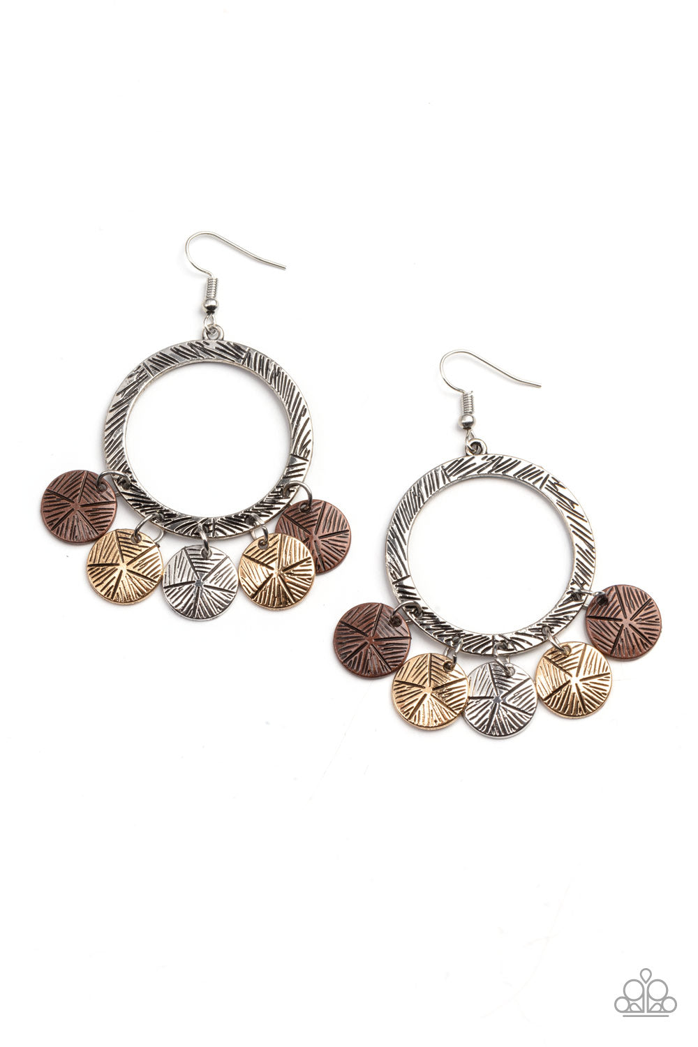 Trinket Tease - Multi Metal Earring Paparazzi E0580